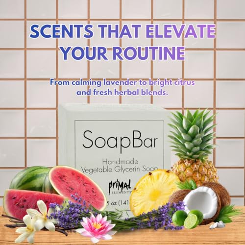 Vegetable-Based Glycerin Scented Soap Bars for Face & Body - Set of 7 Travel Size