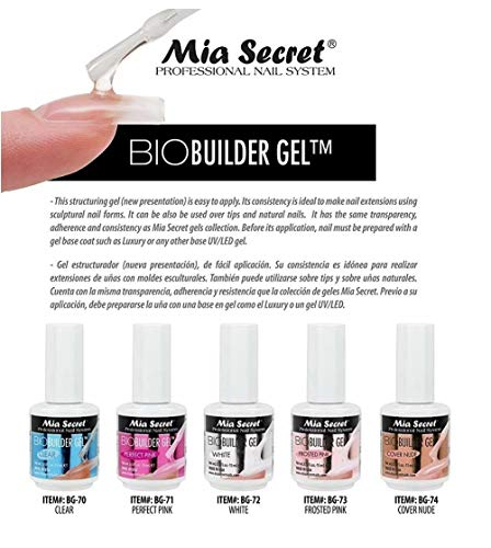 Nail Gel System 5 Color Set - Frosted Pink, Clear, Nude, White, Pink