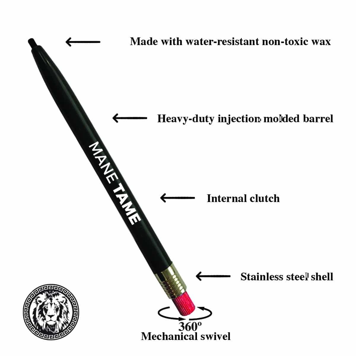 Mane Tame Retractable Beard & Hairline Filler – Water-Resistant Grooming and Styling Pencil, Long Lasting with Natural Finish, Fill Patches, & Strengthens Hairlines (2 Pack)