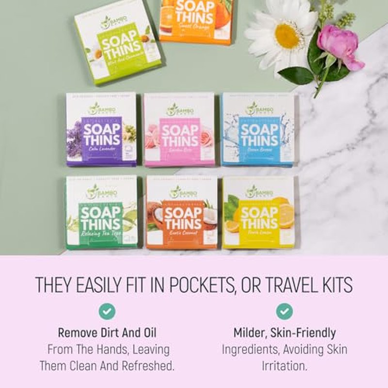 400 Sheets Antibacterial Paper Soap Strips For Hand Washing - 8 Pack Portable Disinfecting Pocket Travel Soap Thins Dissolvable & Disposable Camping Mini Size Dry SoapSheets For Hands (Variety 8x50)
