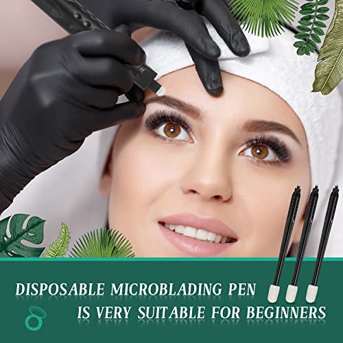 Disposable Microblading Pen Kit with Pigment Sponge - 12 Pcs Professional Eyebrow Tool