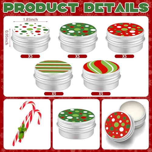 Chic Style 25 Pcs Christmas Peppermint Lip Balm Gifts Bulk Elf Peppermint Flavor