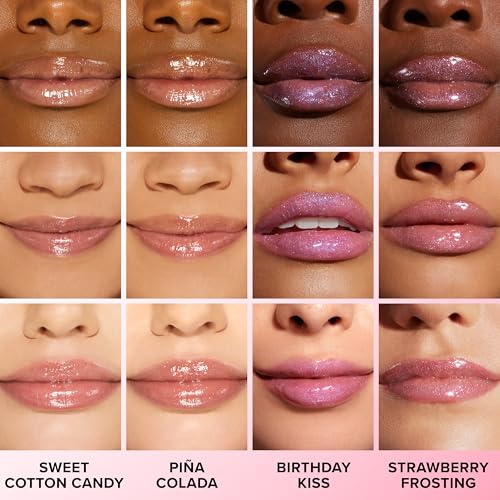 Too Faced Kissing Jelly Lip Oil & Gloss Hybrid - Raspberry (Electric Fuschia) - Hydrating & Shiny Lip Care