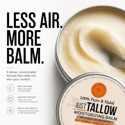 Hearthical Unscented 70g Halal Grass-Fed Beef Tallow Face Moisturizer - Organic & Pure