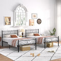Twin Size Metal Bed Frame with Headboard - 14 Inch Platform Mattress Foundation, Easy Assembly, Black - Variation of Black / Twin*2