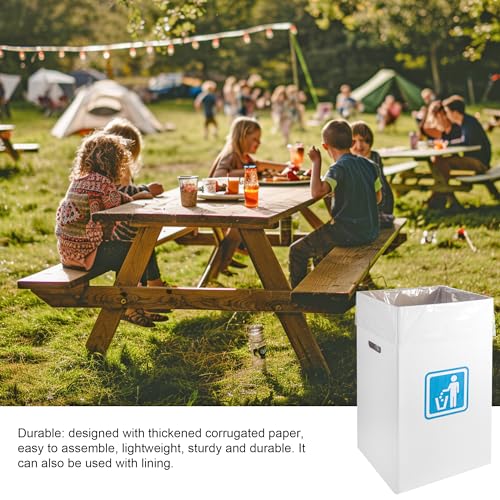 40-Gallon Cardboard Pop-Up Trash Cans Pack of 10 with Liners for Events & Parties