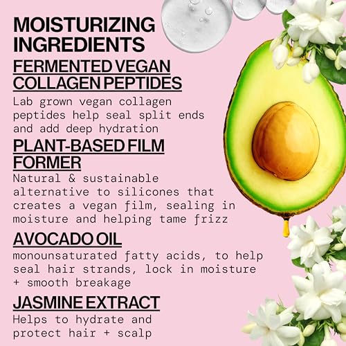 Pacifica Hair Conditioner - Vegan Collagen Hydrating, Haircare, Avocado Oil, Vitamin B5, Add and Restore Shine, For Dry and Damaged Hair, Sulfate and Silicone Free, Hair Care, 8 fl oz (1 Count)