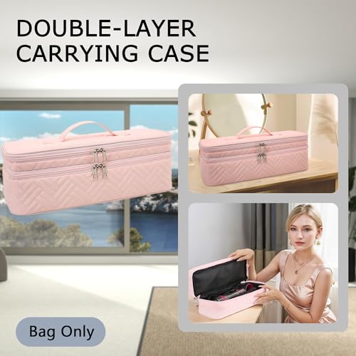 Double-Layer Carrying Case Compatible with Revlon One-Step Hair Dryer, Travel Bag for Hair Volumizer/Styler,Water Resistant Storage Organizer Box,Apply to FlexStyle Attachment (Bag Only)