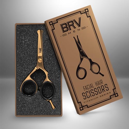 Titanium Bronze Nose & Ear Hair Scissors - 4.2 Inch Rounded Tip Grooming Tool, Right Handed
