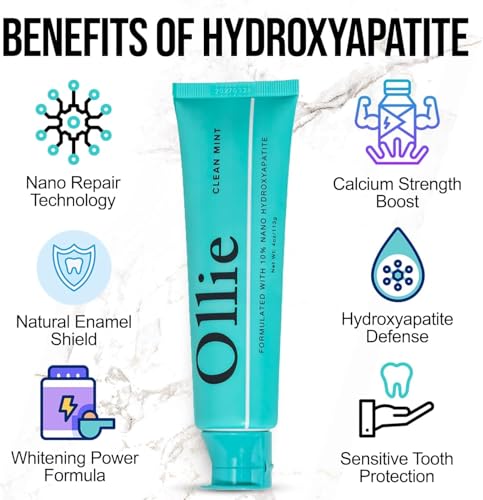 Ollie Nano Hydroxyapatite Fluoride-Free Toothpaste 4oz Mint Pack of 2