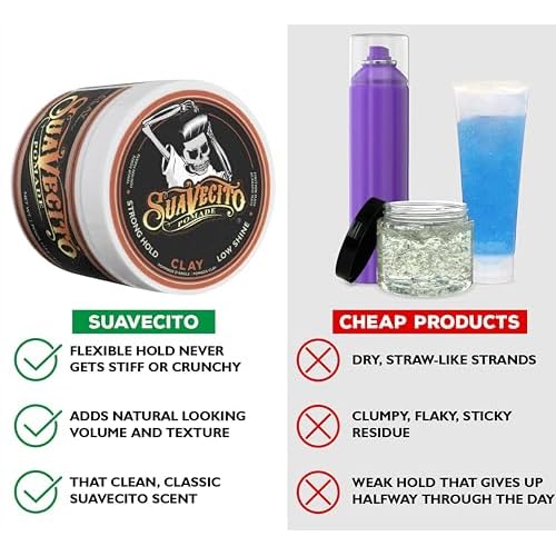 Suavecito Pomade Firme Clay - Strong Hold Hair Clay For Men - Low Shine Matte For Natural Texture Hairstyles