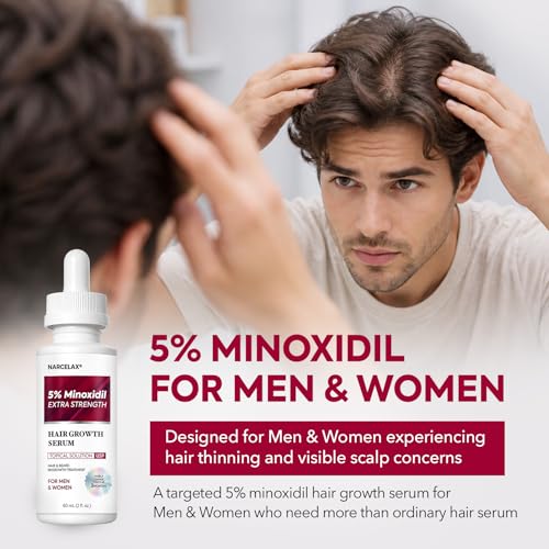 2 Pack Minoxidil Hair Growth Kit for Men and Women - Beard & Scalp Serum with Biotin - 4 Fl Oz