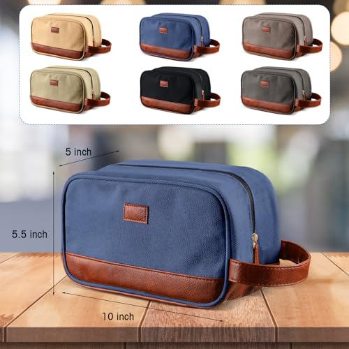 Paterr 6 Pcs Men's Toiletry Bags for Traveling Wedding Groomsmen Gifts Canvas and Leather Bathroom Shaving Bag for Groomsmen Father's Day Wedding Party Favors