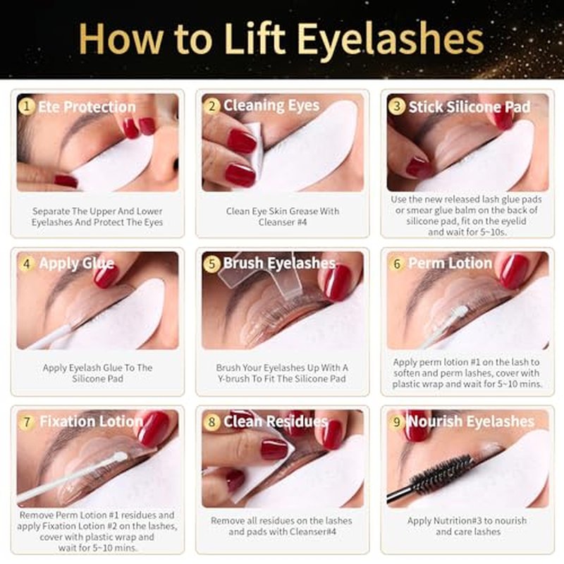 Lash Lift Kit - Plant Extract Eyelash Lift Kit, Professional Salon Grade Perm & Fixation Lotion, Harmless and Long-Lasting Precise Press Bottle Eyelash Perm Kit(Each lotion for 5ml) by DONG RHYME