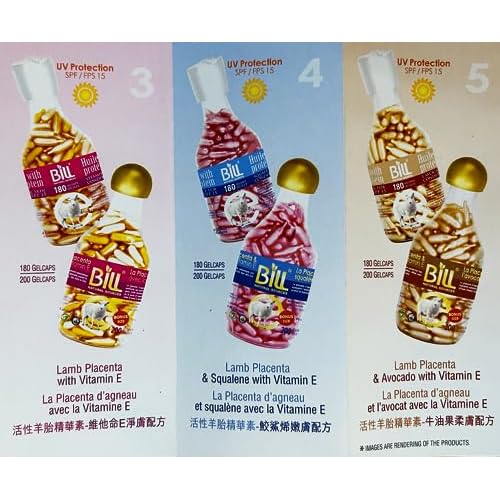Lamb Placenta & Royal Jelly with Vitamin E Facial Oil, 200 Gelcaps, Bill Natural Sources