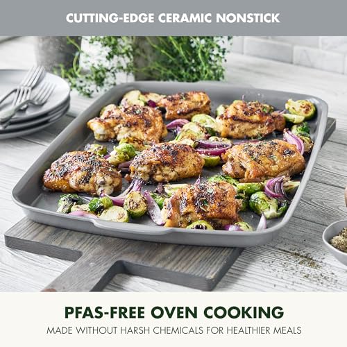 GreenPan Premiere 18x13 Inch Ceramic Nonstick Half Sheet Pan - Gray, Oven & Broiler Safe