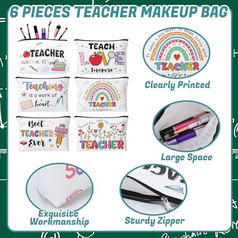 30 Pcs Teacher Appreciation Gifts Bulk Teacher Valentine Gifts Makeup Cosmetic Bags Bookmarks Teachers Keychain Pens Thank You Card for Graduation Teacher¡¯s Day End of Year