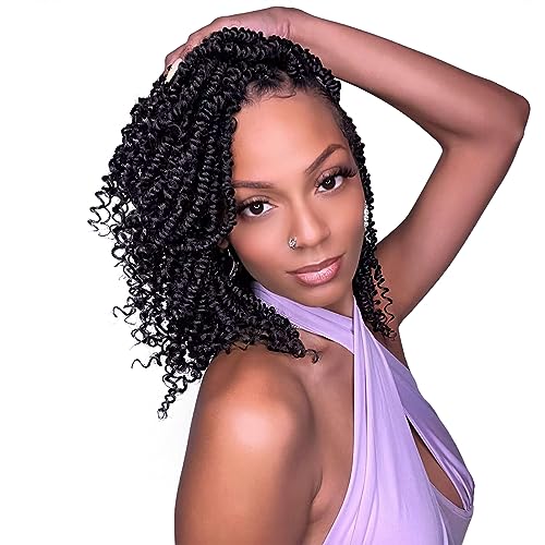 Pre-Looped Passion Twist Crochet Hair 12 Inch - 8 Packs, Ombre 1B/30