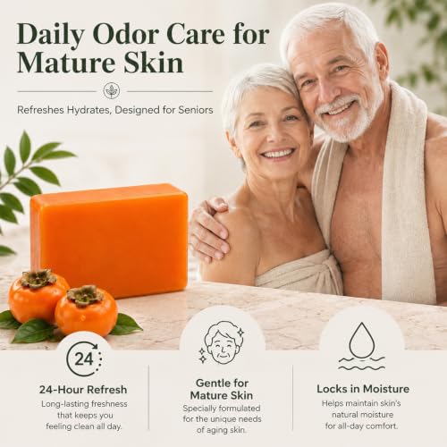 Deodorizing Persimmon Soap - Natural Body Bar for Fresh Skin