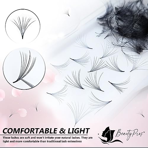 Professional Lash Extension Kit ? Faux Mink Bundle 500 Lash Fans (8-17mm)- Premade Loose Fans base (0.05mm & 0.07mm) -Volume Lash Extensions Multiple Selection -Black (9D D Curl Wispy 13mm)