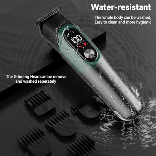 Men's 5-in-1 Waterproof Cordless Grooming Kit with Hair Clipper, Nose & Ear Trimmers
