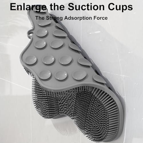 Shower Foot Scrubber with Strong Suction Cups - Grey & Blue Foot Massager