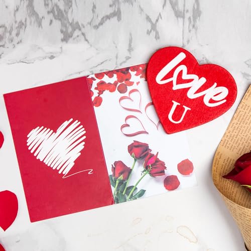 Gift for Women Birthday Gifts for Wife Girlfriend Lover,Unique Ideas Rose Love Gift Basket Box Thinking of You I Love You Romantic Gifts Set Wedding & Engagement Gift (Red)