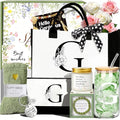 Birthday Gifts for Women, Personalized Mother¡¯s Day Gift for Women, Monogrammed Initial Gift for Her Teacher Wife Mom Friend Daughter Sister Girlfriend, Initial Tote Bag & Makeup bag (G)
