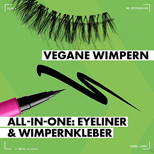 NYX PROFESSIONAL MAKEUP Jumbo Lash! Vegan False Eyelashes, Up to 12HR Wear, Reusable Fake Lashes - Wispy Flutter (Pack of 2)