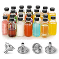 White 24-Pack 2oz Glass Ginger Shot Bottles with Caps & Funnels