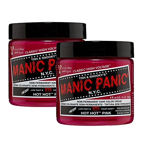 Vibrant Hot Pink Semi-Permanent Hair Dye 4 oz - 2 Pack