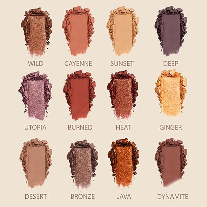 Lamora Bronze Eyeshadow Palette - 12 Soft Warm Brown Shadows, Multi-Use Eye Makeup Palette with Matte & Shimmer Finishes, Ultra-Blendable Everyday Neutrals, Long-lasting Wear Travel Makeup with Mirror