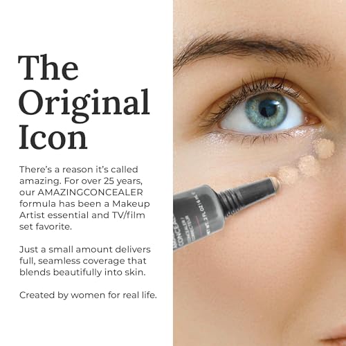 AmazingCosmetics Full Coverage Concealer Light Beige - Long Wear Skin-Correcting Makeup for Undereye & Blemishes