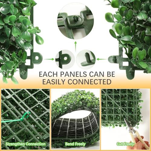 Artificial Grass Wall Panels 24pcs 20x20 Inches Boxwood Hedge for Outdoor Indoor Garden Privacy Fence - Variation 1