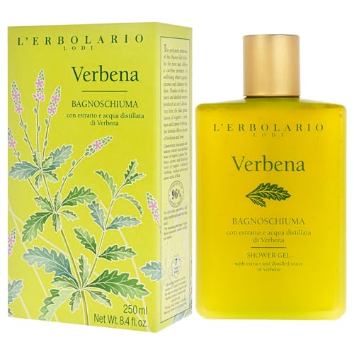 L'Erbolario Verbena Shower Gel – Toning & Revitalizing Body Wash with Citrus & Floral Scent, 8.4 oz