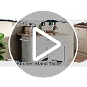 Kitchen Island Cart with Drop Leaf, Power Strip, Storage Cabinet & Drawer - White & Natural