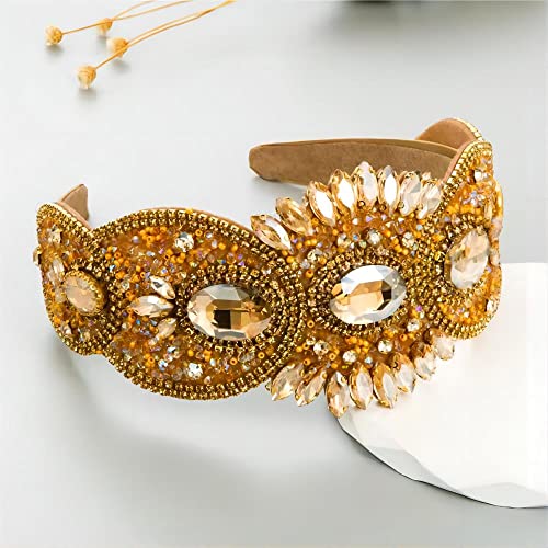 Women's Wide Rhinestone Headband - Green Hair Accessories for Women & Girls - Fashion & Elegant