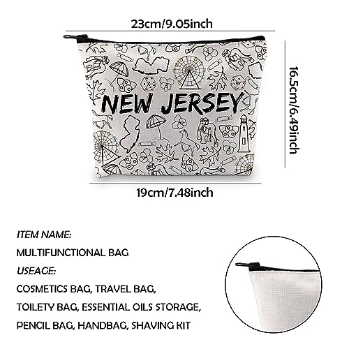WCGXKO New Jersey Gift New Jersey Trip Merchandise New Jersey Zipper Pouch Makeup Bag