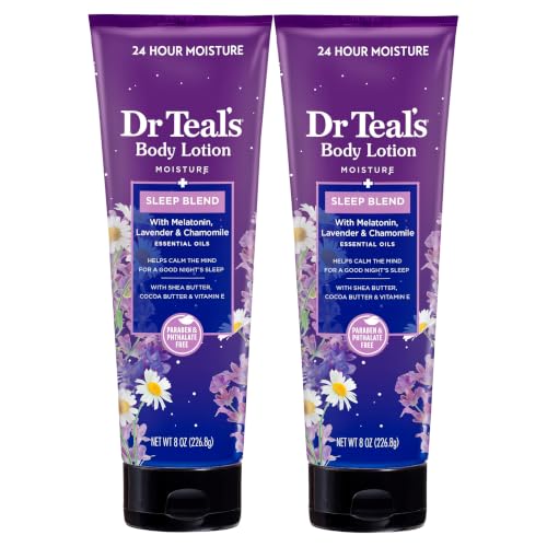 Dr Teal's Sleep Body Lotion with Melatonin Lavender Chamomile 8 fl oz Pack of 6