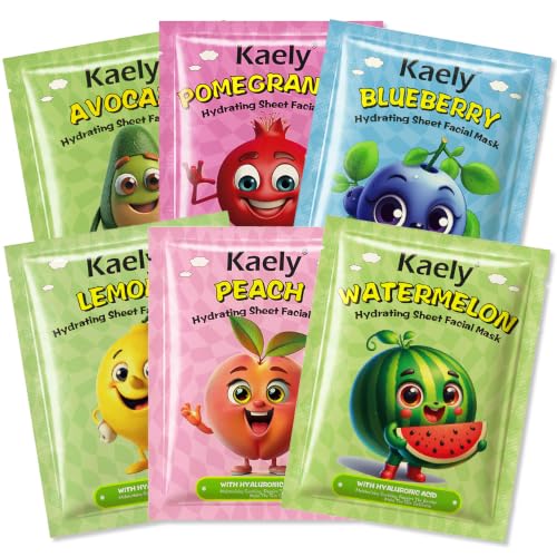 Fruit Face Masks for Kids 6-Pack | Moisturizing Skin Care Set for All Skin Types