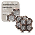 Gold Replacement Shaver Blades for Skulls Head Shavers - 2 Pack