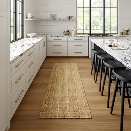 Natural Jute Handwoven Runner Rug - 2' x 8' Variation of Natural / 2'6" x 8'