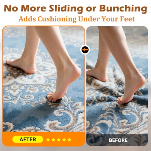 Dark Gray 9'x12' Non-Slip Rug Pad Cushioned Underlay for Hardwood & Tile Floors
