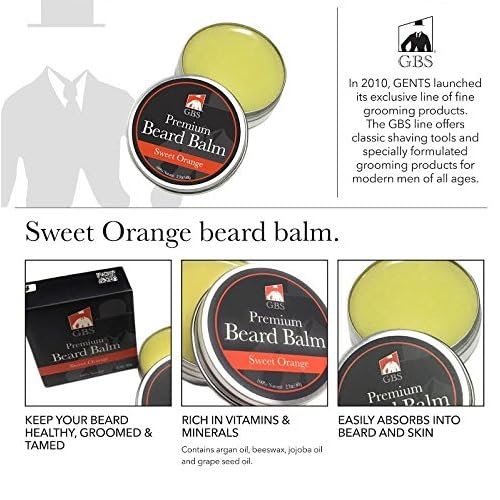 G.B.S Beard Grooming and Trimming Kit for Men, Beard Brush, Folding Comb, Mustache Comb, Beard Balm Wax and Unscented Oil, Barber Razor, Barber Scissors