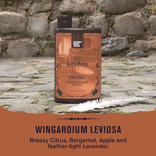 Every Man Jack Harry Potter Collectors Body Wash - Hogwarts Inspired Scents & Clean Ingredients - Charms - Wingardium Leviosa Scent - 13.5 oz (Pack of 2)