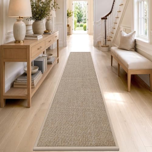 Ultra Thin Hallway Runner Rug 28x144 Beige Non Slip Entryway Mat