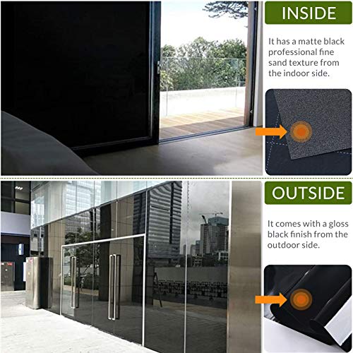 VELIMAX Black Static Cling Window Film Room Darkening Privacy Cover - 35.4 x 314.9 inches
