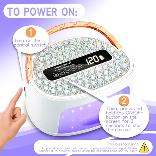 Rechargeable UV LED Nail Lamp with 45 Beads & Handle - Fast Curing for Gel Nails