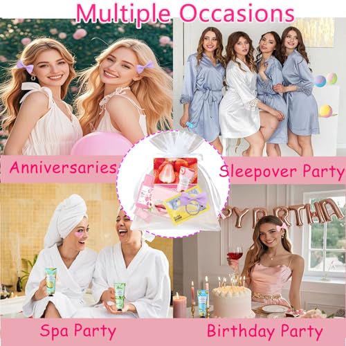 144PCS Spa Party Supplies Kit for Women with Face Masks Lip & Eye Patches Foot Bath Bombs