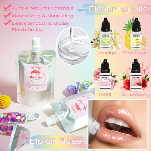 Pink DIY Lip Gloss Making Kit with Roller Bottles & Accessories